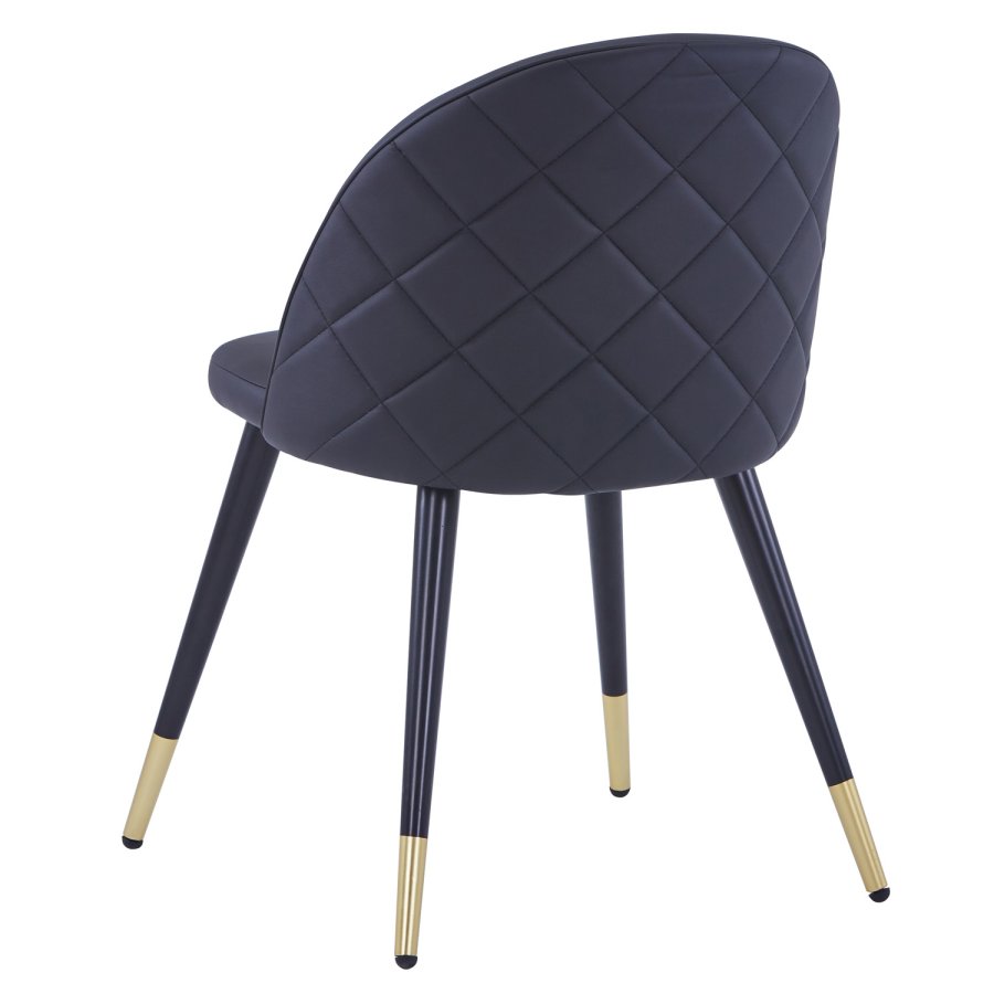 VENTURE DESIGN Velvet spisebordsstol, m. armln - sort PU og sort metal