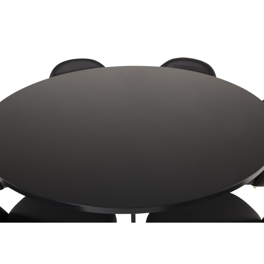 VENTURE DESIGN Velvet spisebordsstol, m. armln - sort PU og sort metal