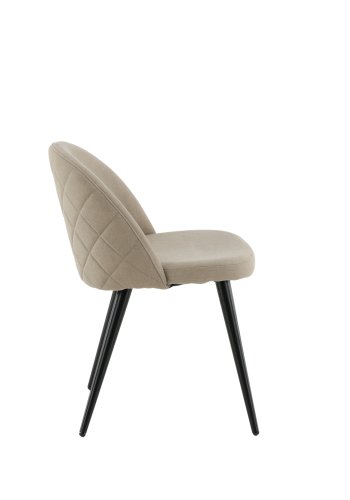 VENTURE DESIGN Velvet Stitches spisebordsstol - beige polyesterhr og sort stl