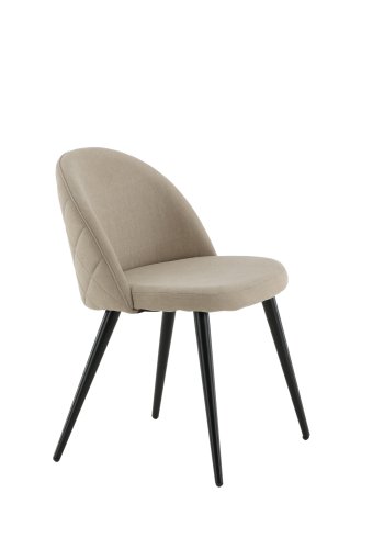 VENTURE DESIGN Velvet Stitches spisebordsstol - beige polyesterhr og sort stl