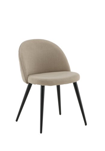 VENTURE DESIGN Velvet Stitches spisebordsstol - beige polyesterhr og sort stl