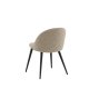 VENTURE DESIGN Velvet Stitches spisebordsstol - beige polyesterhr og sort stl
