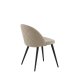 VENTURE DESIGN Velvet Stitches spisebordsstol - beige polyesterhr og sort stl
