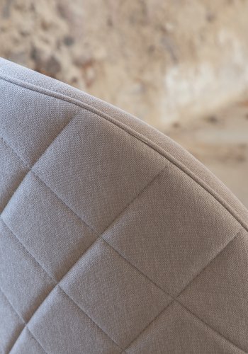 VENTURE DESIGN Velvet Stitches spisebordsstol - beige polyesterhr og sort stl