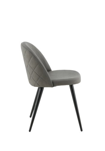 VENTURE DESIGN Velvet Stitches spisebordsstol - gr mikrofiber/polyesterhr og sort stl