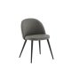 VENTURE DESIGN Velvet Stitches spisebordsstol - gr mikrofiber/polyesterhr og sort stl
