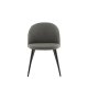 VENTURE DESIGN Velvet Stitches spisebordsstol - gr mikrofiber/polyesterhr og sort stl