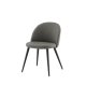 VENTURE DESIGN Velvet Stitches spisebordsstol - gr mikrofiber/polyesterhr og sort stl