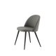 VENTURE DESIGN Velvet Stitches spisebordsstol - gr mikrofiber/polyesterhr og sort stl