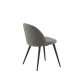 VENTURE DESIGN Velvet Stitches spisebordsstol - gr mikrofiber/polyesterhr og sort stl