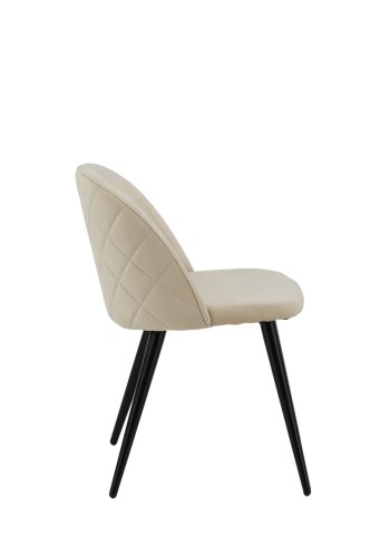 VENTURE DESIGN Velvet Stitches spisebordsstol - beige fljl/polyesterhr og sort stl