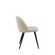 VENTURE DESIGN Velvet Stitches spisebordsstol - beige fljl/polyesterhr og sort stl