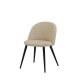 VENTURE DESIGN Velvet Stitches spisebordsstol - beige fljl/polyesterhr og sort stl