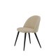 VENTURE DESIGN Velvet Stitches spisebordsstol - beige fljl/polyesterhr og sort stl