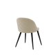 VENTURE DESIGN Velvet Stitches spisebordsstol - beige fljl/polyesterhr og sort stl