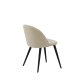 VENTURE DESIGN Velvet Stitches spisebordsstol - beige fljl/polyesterhr og sort stl