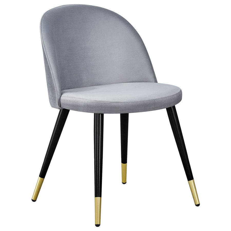 VENTURE DESIGN Velvet spisebordsstol, m. armln - gr velour og metal