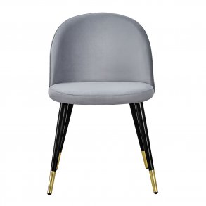 VENTURE DESIGN Velvet spisebordsstol, m. armln - gr velour og metal