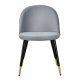 VENTURE DESIGN Velvet spisebordsstol, m. armln - gr velour og metal