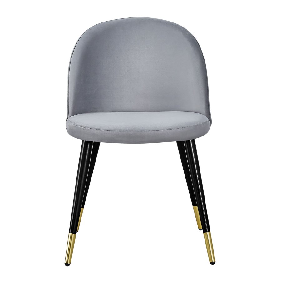 VENTURE DESIGN Velvet spisebordsstol, m. armln - gr velour og metal