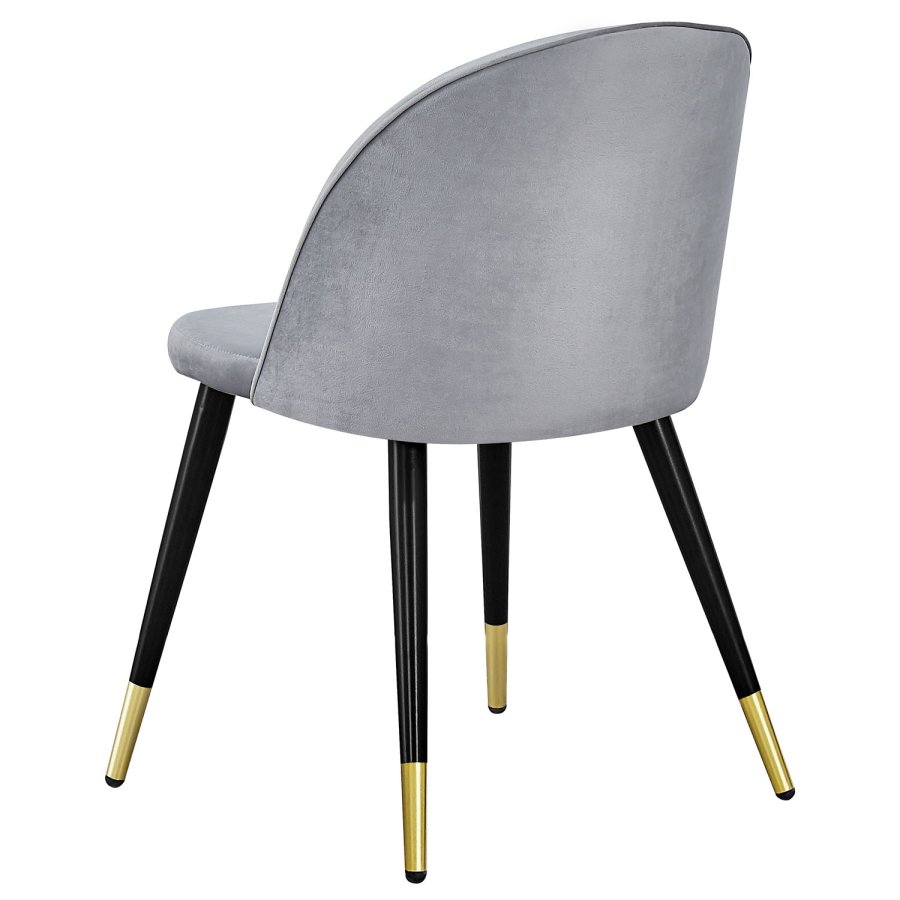 VENTURE DESIGN Velvet spisebordsstol, m. armln - gr velour og metal