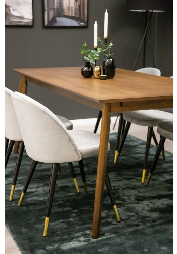 VENTURE DESIGN Velvet spisebordsstol, m. armln - gr velour og metal