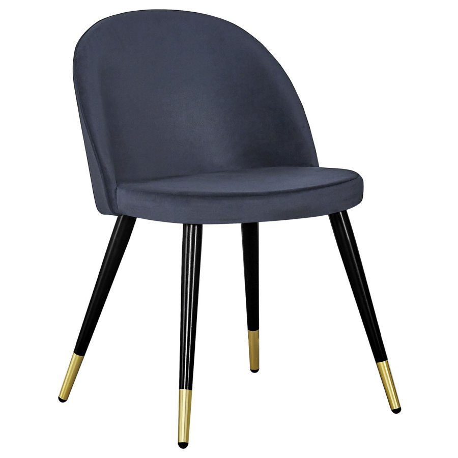 VENTURE DESIGN Velvet spisebordsstol, m. armln - sort velour og sort metal