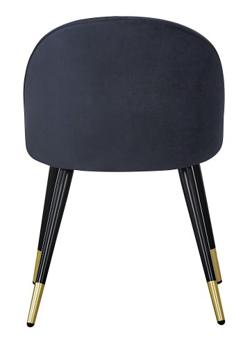 VENTURE DESIGN Velvet spisebordsstol, m. armln - sort velour og sort metal