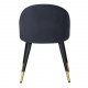 VENTURE DESIGN Velvet spisebordsstol, m. armln - sort velour og sort metal