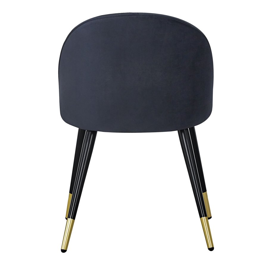VENTURE DESIGN Velvet spisebordsstol, m. armln - sort velour og sort metal