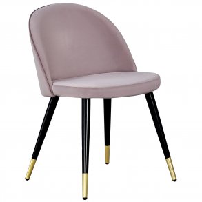 VENTURE DESIGN Velvet spisebordsstol, m. armln - gammelrosa velour og metal