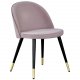 VENTURE DESIGN Velvet spisebordsstol, m. armln - gammelrosa velour og metal