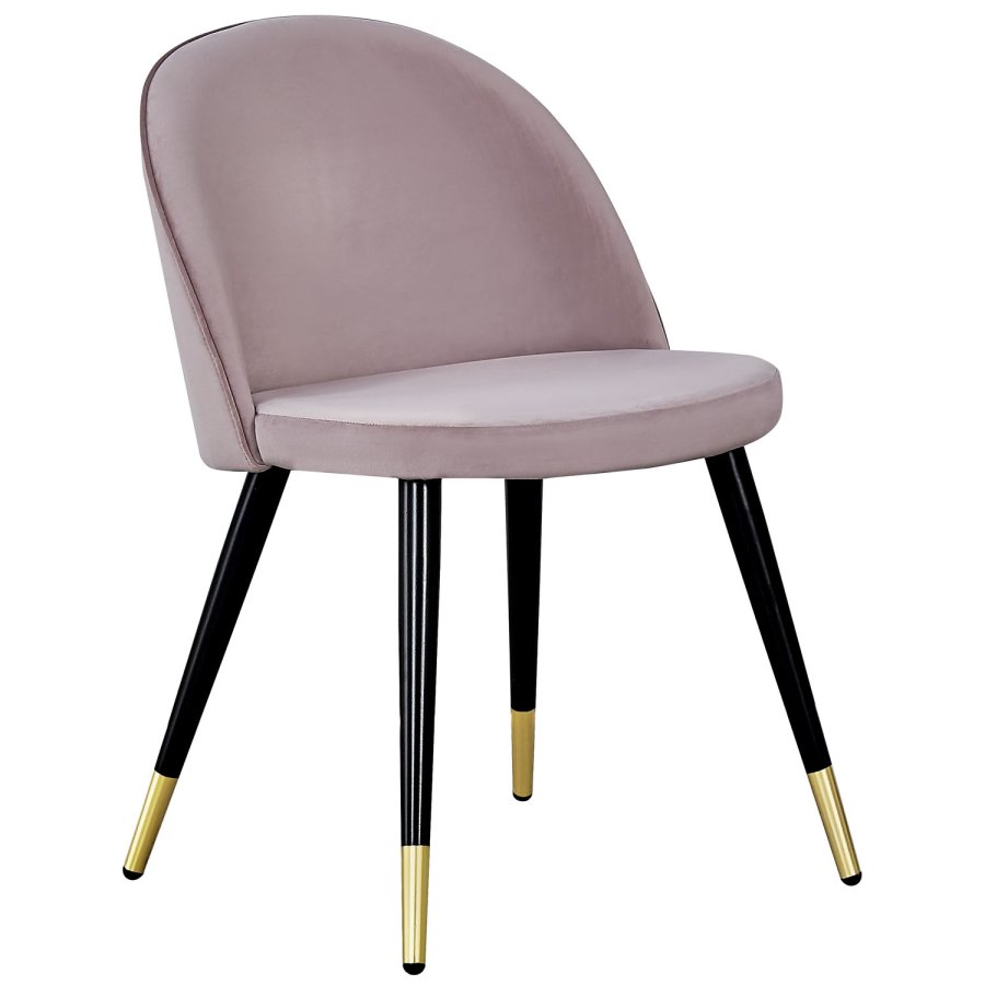 VENTURE DESIGN Velvet spisebordsstol, m. armln - gammelrosa velour og metal