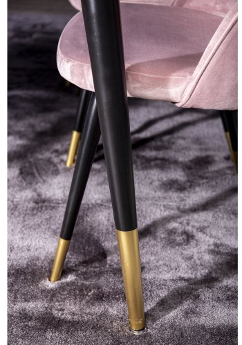 VENTURE DESIGN Velvet spisebordsstol, m. armln - gammelrosa velour og metal