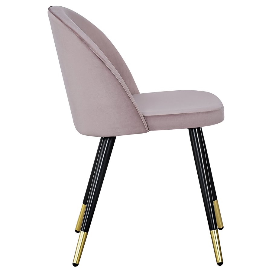 VENTURE DESIGN Velvet spisebordsstol, m. armln - gammelrosa velour og metal