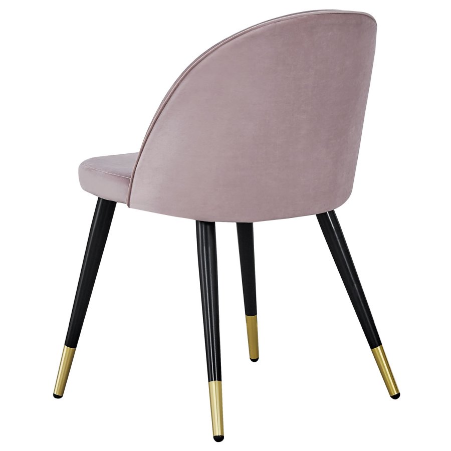 VENTURE DESIGN Velvet spisebordsstol, m. armln - gammelrosa velour og metal