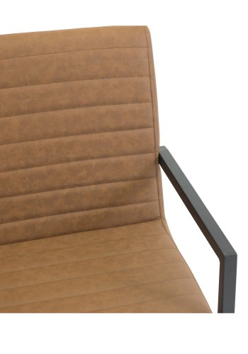 VENTURE DESIGN Art spisebordsstol, m. armln - brun PU og sort metal