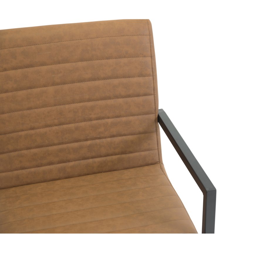 VENTURE DESIGN Art spisebordsstol, m. armln - brun PU og sort metal