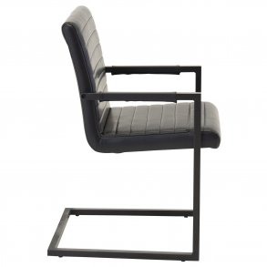 VENTURE DESIGN Art spisebordsstol, m. armln - sort PU og metal