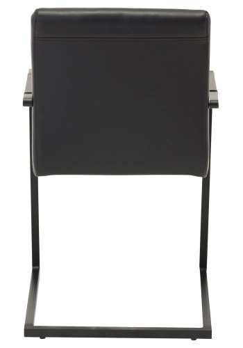 VENTURE DESIGN Art spisebordsstol, m. armln - sort PU og metal