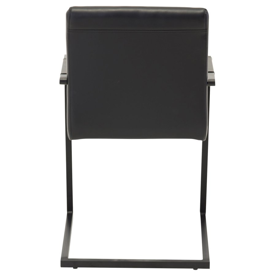 VENTURE DESIGN Art spisebordsstol, m. armln - sort PU og metal