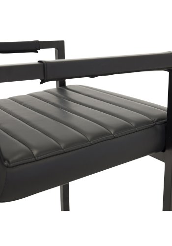 VENTURE DESIGN Art spisebordsstol, m. armln - sort PU og metal