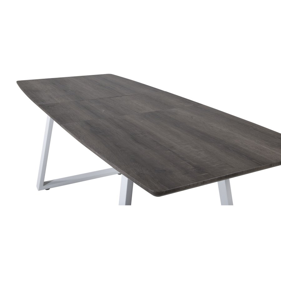 VENTURE DESIGN Inca spisebord, m. butterflybordplade - gr MDF og hvid metal (160x85)