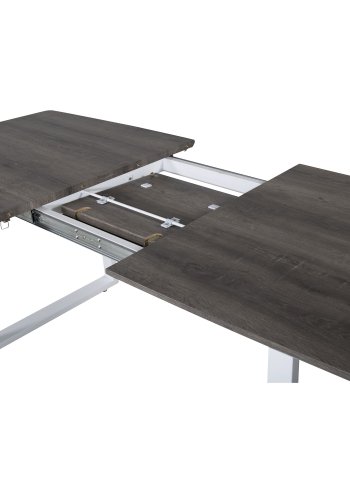 VENTURE DESIGN Inca spisebord, m. butterflybordplade - gr MDF og hvid metal (160x85)