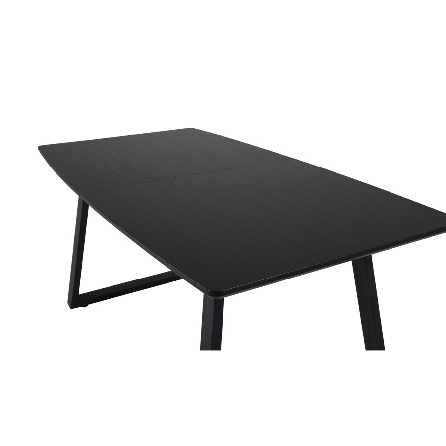 VENTURE DESIGN Inca spisebord, m. butterflybordplade - sort MDF og sort metal (160x85)