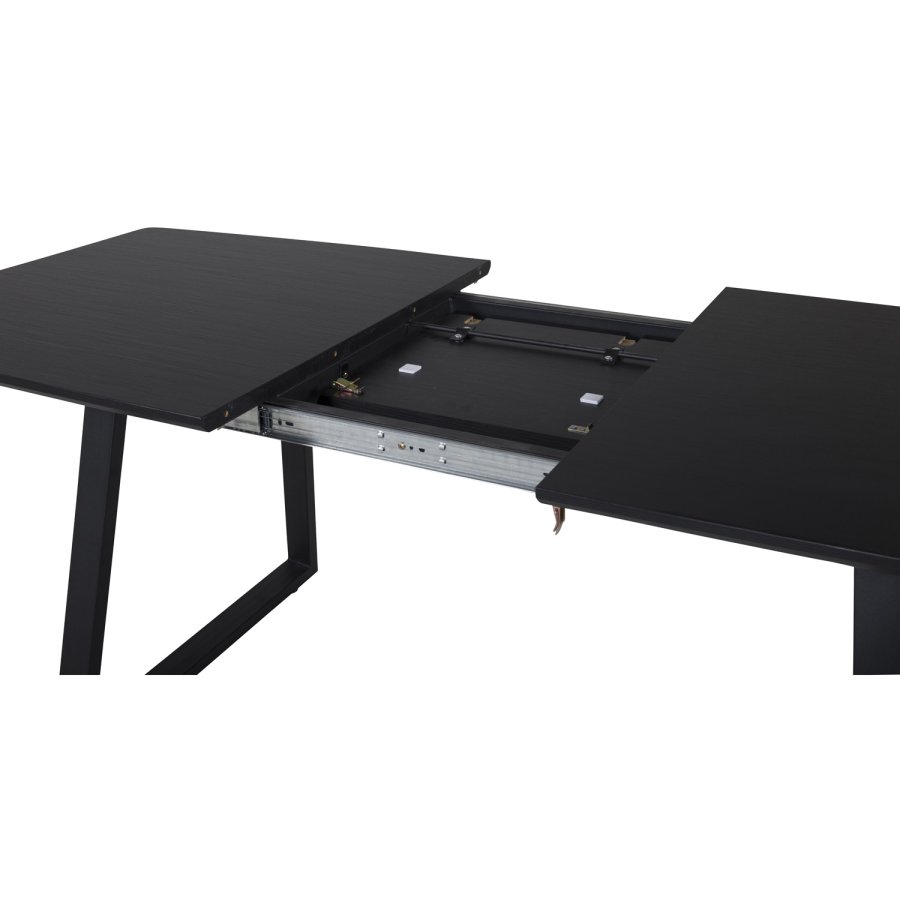 VENTURE DESIGN Inca spisebord, m. butterflybordplade - sort MDF og sort metal (160x85)