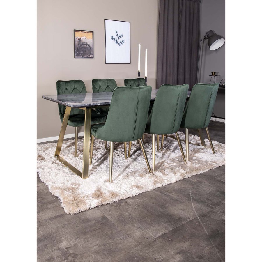 VENTURE DESIGN Shiva Shaggy gulvtppe - champagne polyester og bomuld (170x240)