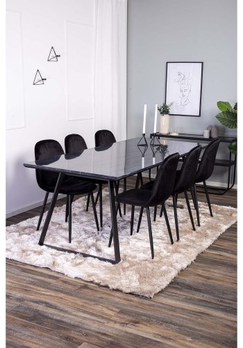 VENTURE DESIGN Shiva Shaggy gulvtppe - champagne polyester og bomuld (170x240)