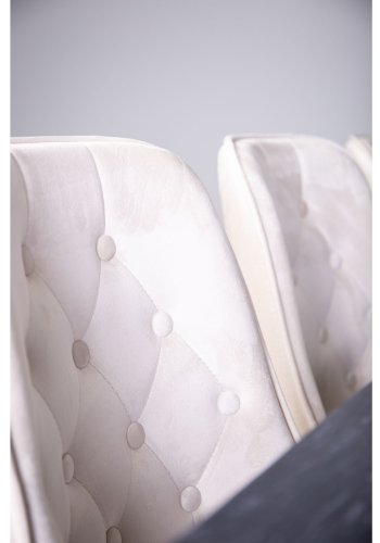 VENTURE DESIGN Velvet Deluxe spisebordsstol, m. armln - beige velour og messing metal