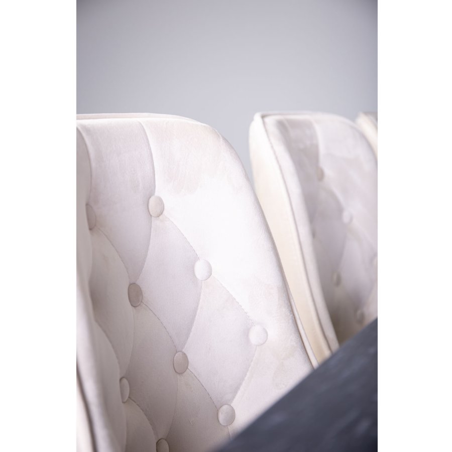 VENTURE DESIGN Velvet Deluxe spisebordsstol, m. armln - beige velour og messing metal